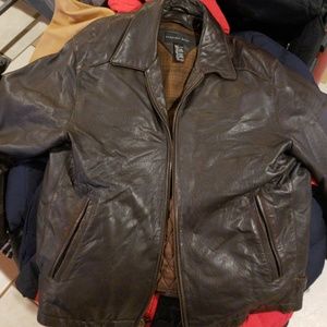 Brown leather jacket